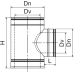 Тройник 87º из нержавеющей стали с теплоизоляцией в нержавеющем кожухе: толщина стенки внутренней трубы - 0,8 мм; Ø от 100 до 360 мм